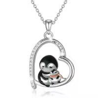 TOUPOP Sterling Silver Animal Pendant Women Jewelry Christmas Gifts-style_name:A-Penguin