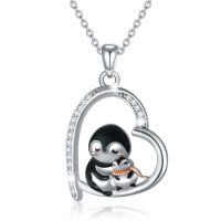 wholesale Animal Necklace 925 Sterling Silver Animal Pendant Women Jewelry Christmas Gifts For Women -style_name:A-Penguin