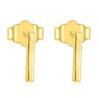 TOUPOP 14K Gold Moissanite Ball Star Heart Teardrop Love Knot Stud Earrings-style_name:Gold Bar Stud 14k Gold