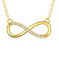 TOUPOP 14K Gold Moissanite Infinity Necklace For Women-style_name:Infinity-B