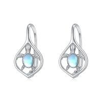 wholesale TOUPOP Ocean Leverback Earrings 925 Sterling Silver Sea Animal Beach Turquoise Dangle Drop Earrings Jewelry Christmas Birthday Gifts For Women Daughter Friends -style_name:02-Turtle Moonstone
