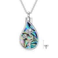 wholesale TOUPOP Teardrop Cremation Jewelry For Ashes Sterling Silver 12 Month Birth Flower Urn Necklace W/funnel Filler Memorial Keepsake Jewelry For Women -style_name:9-September