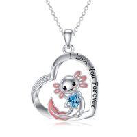 wholesale TOUPOP Christmas Gifts For Women Sterling Silver Ladybugs/cat/panda Necklace For Women Exquisite Heart Pendant Cute Animal Necklace Jewelry Birthday Gifts For Mother Daughter Sister -style_name:5-Axolotl Necklace