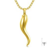 wholesale Italian Horn/hand Urn Necklace For Ashes 925 Sterling Silver Cornicello Cremation Pendant W/stainless Steel Chain Keepsake Memorial Jewelry For Men Women… -color_name:Italian Horn Ashes Necklace(Gold)