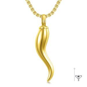 Italian Horn Ashes Necklace(Gold)
