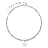 wholesale TOUPOP 925 Sterling Silver Ankle Bracelets For Women Adjustable Anklet Elegant Foot Jewelry Birthday Gift For Her Wife Mom Girlfriend -style_name:One Star pendant