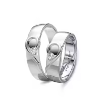 TOUPOP 14k White Gold Plated Moissanite D VVS1 Engagement Wedding Ring Set-style_name:C Wedding Ring Set