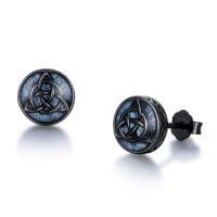 wholesale Cross/ankh/celtic Knot Viking Stud Earrings For Men Women 925 Sterling Silver Black Turquoise Stud Viking Earrings Celtic Jewelry Christmas Gifts For Friend -style_name:Celtic Knot