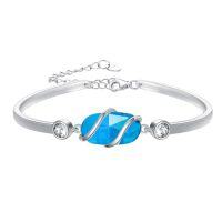 wholesale 925 Sterling Silver Bracelet For Women Gemstone Bracelet Bangle Fine Jewelry Birthday Christmas Gifts For Women Her Wife Mom -color_name:A-Topaz