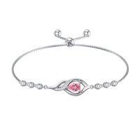 wholesale Infinity Birthstone Bracelet For Women 925 Sterling Silver Infinity Love Birthday Jewelry Christmas Gifts For Women Mom Wife Girlfriend -color_name:10-October-Pink Tourmaline