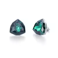 TOUPOP Sterling Silver Crystal Birthstone Stud Earrings for Women-color_name:05-May-Emerald