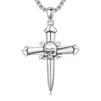 wholesale Cross Necklace 925 Sterling Silver Cross Pendant Christmas Fathers Day Birthday Gifts For Men Gifts For Father Gifts For Dad Brother Husband Son -style_name:B03 Nail Skull Cross I