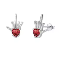 TOUPOP Sterling Silver Skull Hand Stud Skeleton Earrings Gothic Jewelry-style_name:3-Skull Earrings