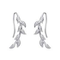 wholesale TOUPOP S925 Sterling Silver Ear Climbers Earrings For Women Silver Earrings For Women Hypoallergenic Crawler Earrings Gift For Her -style_name:4-Leaf Earrings