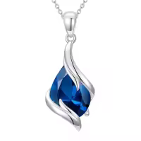 TOUPOP 925 Sterling Silver Teardrop Birthstone Pendant Fine Jewelry Gift-color_name:12-December-Topaz