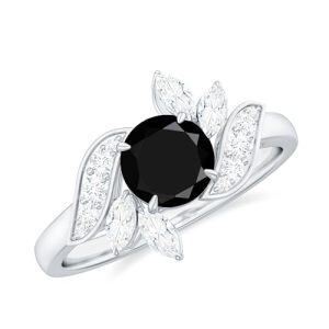 C Black Onyx Moissanite Ring
