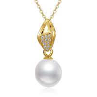 TOUPOP 14K Gold Freshwater Pearl Pendant Necklaces For Women-style_name:Pearl-J