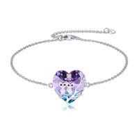 wholesale TOUPOP Owl Bracelet 925 Sterling Silver Crystal Family Earrings Birthday Christmas Jewelry For Women -style_name:Two Owls-2