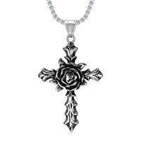 wholesale Stainless Steel Cross/dog Tag/skull/dragon Pendant Necklace Birthday Gifts For Men -style_name:cross Ⅶ