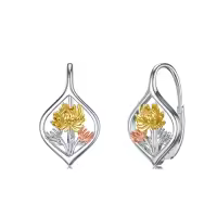 TOUPOP Sterling Silver Flower Leverback Earrings For Women Teens Birthday-style_name:K-November