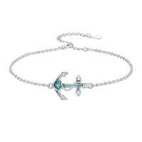wholesale Ocean Bracelet 925 Sterling Silver Turquoise Sea Animal Link Bracelet Beach Themed Jewelry Gifts For Women -style_name:Anchor