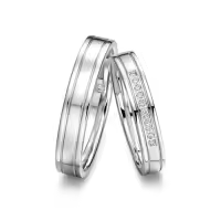 TOUPOP 10k Gold Moissanite Couples Rings Set Personalized Wedding Band-style_name:D Wedding Ring Set
