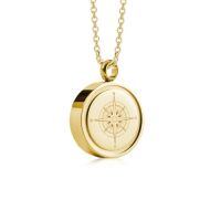 TOUPOP 10k 14k 18k Gold Cremation Urn Necklace With Engraved Name-style_name:Compass
