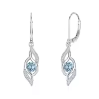 TOUPOP Sterling Silver Infinity Birthstone Earrings for Women-color_name:03-Mar.-Aquamarine