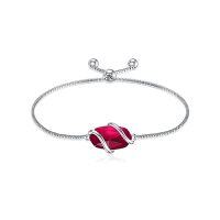 wholesale Bracelet For Women 925 Sterling Silver Dainty Simple Gemstone Link Bracelet Fine Jewelry Birthday Christmas Gifts For Women Her Mom (fully Adjustable To 9 Inches) -color_name:A-Garnet-January