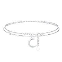 wholesale TOUPOP 925 Sterling Silver Bracelets For Women Adjustable Star Charm Bracelet Elegant Jewelry Christmas Gift For Wife Mom Girlfriend -style_name:Moon and Star Layer Bracelet