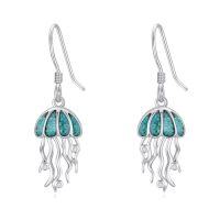 wholesale Ocean Earrings 925 Sterling Silver Turquoise Sea Animal Dangle Drop Earrings Beach Themed Jewelry Gifts For Women -style_name:Jellyfish