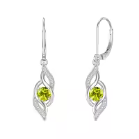 TOUPOP Sterling Silver Infinity Birthstone Earrings for Women-color_name:08-Aug.-Peridot