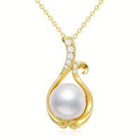 TOUPOP 14K Gold Freshwater Pearl Pendant Necklaces For Women-style_name:Pearl-M