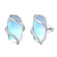 wholesale Earrings For Women 925 Sterling Silver Dainty Gemstone Dangle Drop Earrings Fine Jewelry Birthday Christmas Gifts For Women Her Mom -color_name:Stud-Moonstone-June