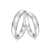 TOUPOP Sterling Silver Moissanite Couples Rings Wedding Band Sets-style_name:B Moissanite Wedding Ring Set