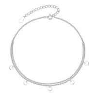 wholesale TOUPOP 925 Sterling Silver Ankle Bracelets For Women Adjustable Anklet Elegant Foot Jewelry Birthday Gift For Her Wife Mom Girlfriend -style_name:Simple anklet