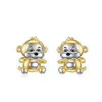 TOUPOP Sterling Silver Moonstone Earrings For Women Drop Stud Animal Jewelry Gifts-style_name:H-Monkey