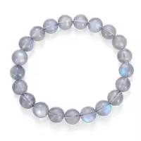 TOUPOP Stainless Steel Tiger Eye Obsidian Agate Tibetan Beads Stretch Bracelet-style_name:G-Moonstone, Bead Size:9.1mm Wrist:7-9inch