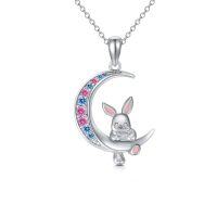 wholesale S925 Sterling Silver Animal Necklace Pendant Jewelry Gifts For Women Her，18+2 Inches -style_name:Bunny