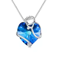 TOUPOP Sterling Silver Crystal Stethoscope Necklace Nursing Jewelry Gifts-color_name:09-September