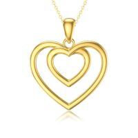 TOUPOP 14K Gold & Stone Heart Necklace, Mothers Day Gifts For Women-style_name:F-double heart