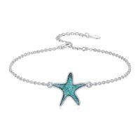 wholesale Ocean Bracelet 925 Sterling Silver Turquoise Sea Animal Link Bracelet Beach Themed Jewelry Gifts For Women -style_name:Starfish