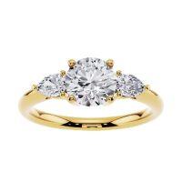 wholesale TOUPOP Personalized Moissanite Wedding Rings For Women 10k/14k/18k Solid Gold Engraved Name Round Cut Moissanite Engagement Rings Anniversary Valentines Day Christmas Gifts For Her Wife -style_name:F Moissanite Ring