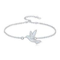 wholesale Butterfly/phoenix/dove/dragonfly/hummingbird Bracelet For Women 925 Sterling Silver Opal Bracelet Dainty Link Jewelry Birthday Christmas Gifts For Women Her -style_name:Hummingbird