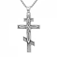 TOUPOP Sterling Silver Nail Cross Pendant Religious Faith Jewelry Gift-style_name:Orthodox Cross
