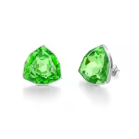 TOUPOP Sterling Silver Crystal Birthstone Stud Earrings for Women-color_name:08-Aug-Peridot