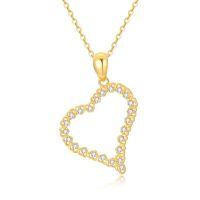 TOUPOP 14k Gold Crystal Y Lariat Necklace with Diamond Heart Celtic Knot-style_name:Heart Necklace-B