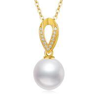 TOUPOP 14K Gold Freshwater Pearl Pendant Necklaces For Women-style_name:Pearl-D