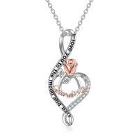 wholesale TOUPOP Gifts For Mom Grandma Nana Wife Daughter 925 Sterling Silver Rose Flower Love Heart Necklaces I Love You To The Moon And Back Gifts For Women -style_name:Grandma-I Love You to The Moon and Back