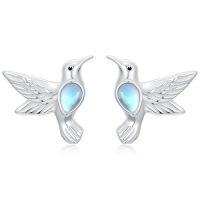 wholesale Animal Stud Earrings 925 Sterling Silver Dolphin/butterfly/sea Turtle/frog/axolotl Stud Animal Earrings Jewelry Christmas Gifts For Women -style_name:Hummingbird Earrings